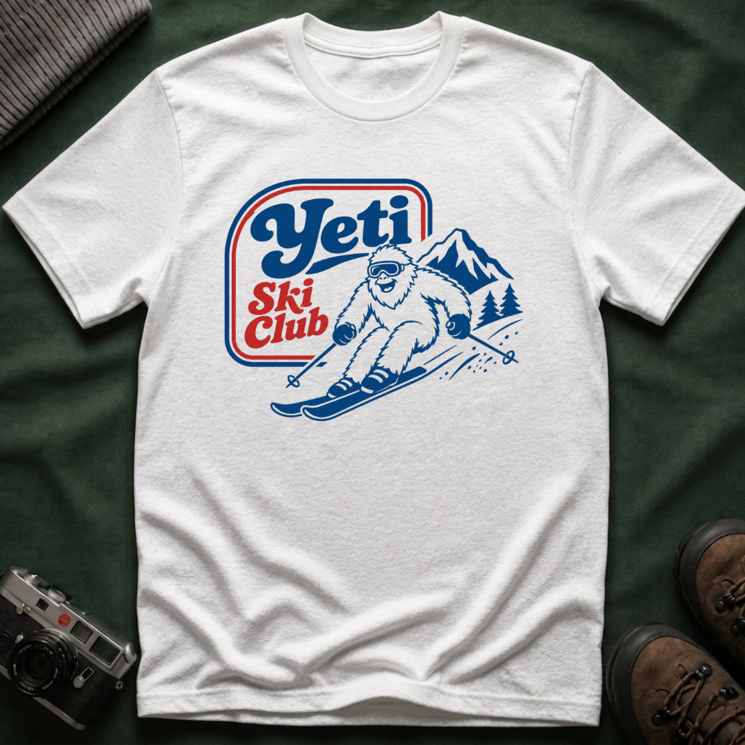 Yeti Ski Club T‑Shirt — Vintage Mountain Skiing Graphic Tee