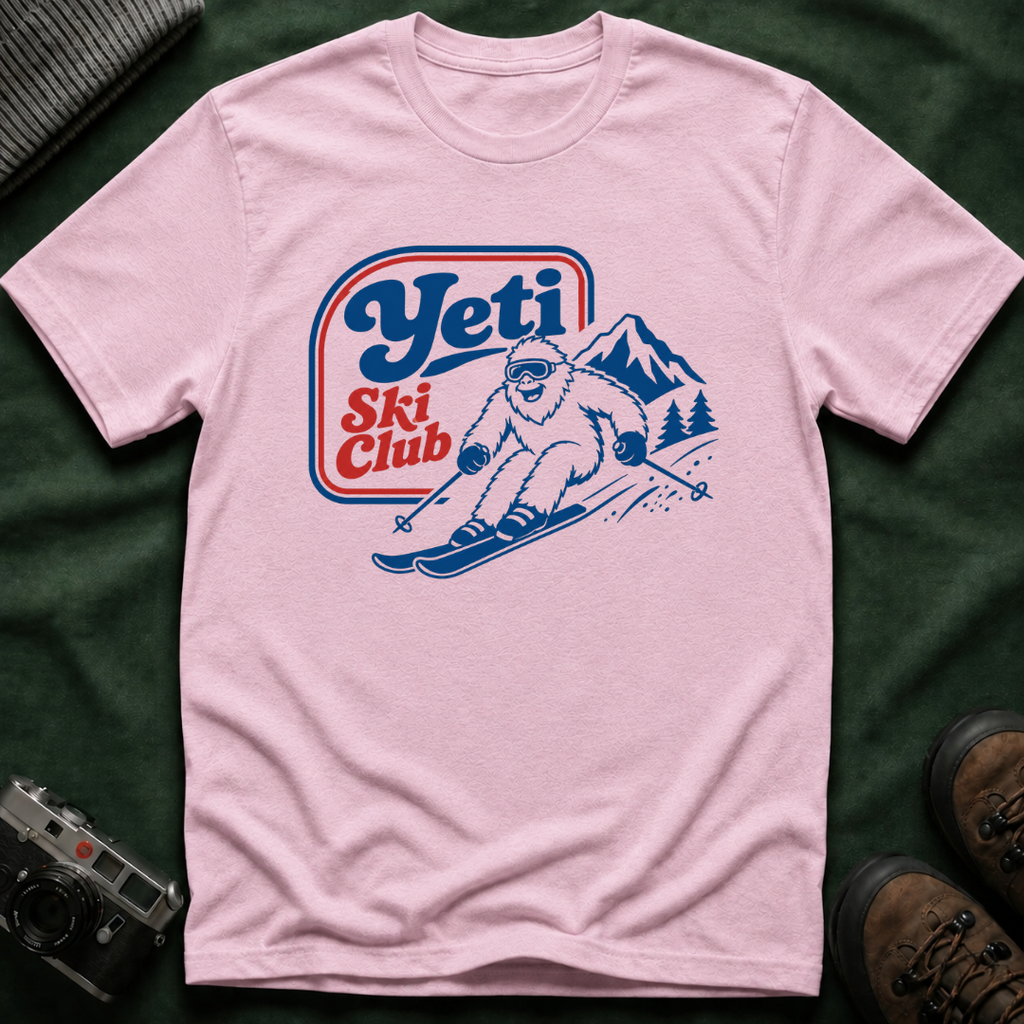 Yeti Ski Club T‑Shirt — Vintage Mountain Skiing Graphic Tee