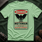 Warning: Mothman T-Shirt — Vintage Cryptid Warning Sign Tee