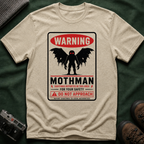 Warning: Mothman T-Shirt — Vintage Cryptid Warning Sign Tee