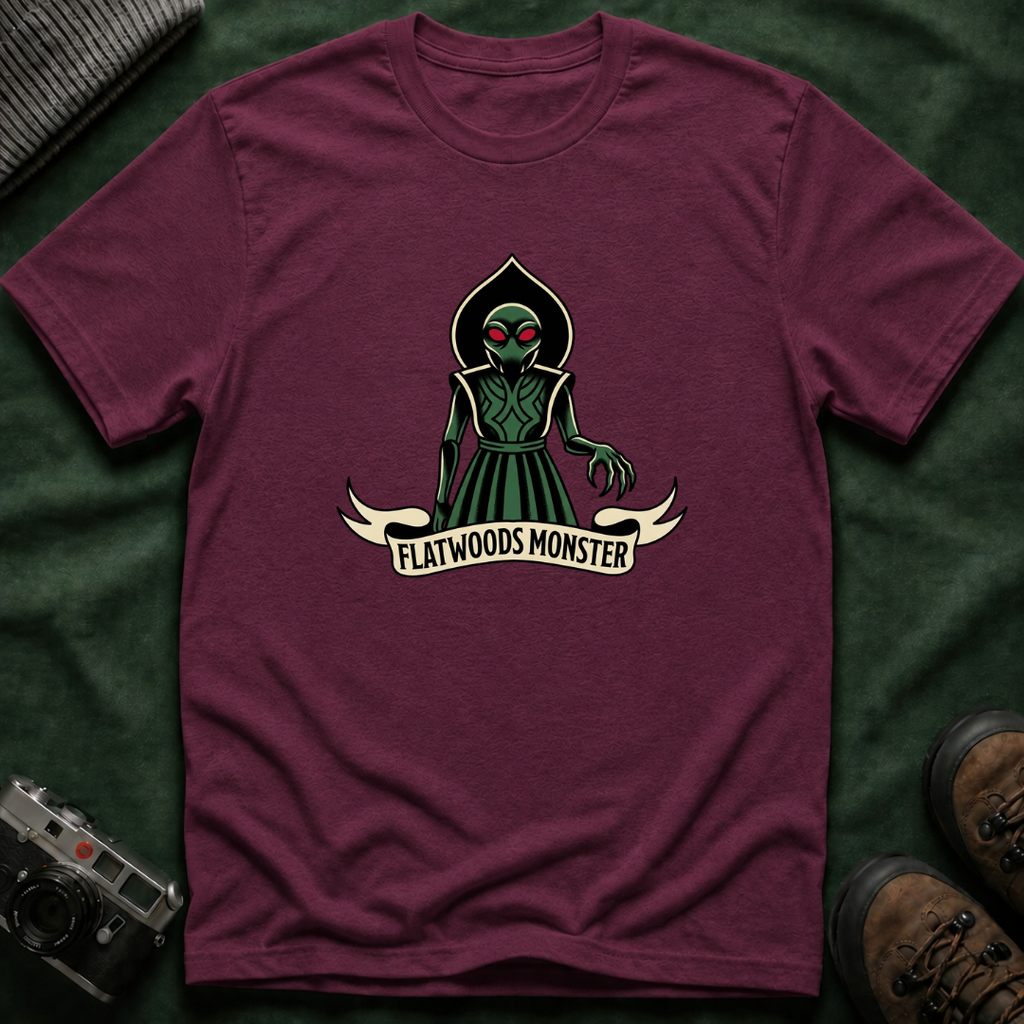 Flatwoods Monster T-Shirt — Vintage Cryptid Alien Graphic Tee American Traditional Tattoo Style