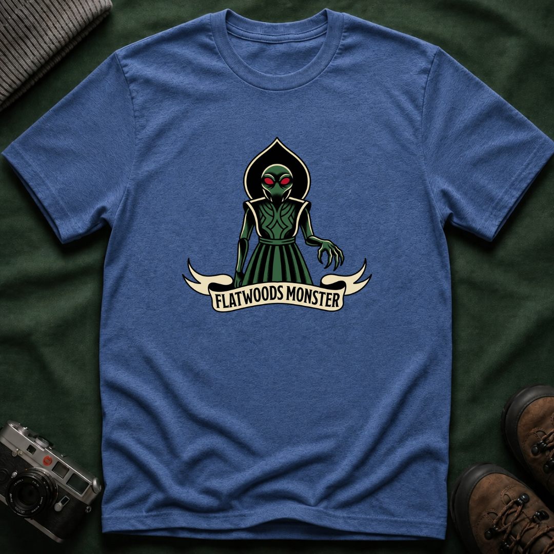 Flatwoods Monster T-Shirt — Vintage Cryptid Alien Graphic Tee American Traditional Tattoo Style