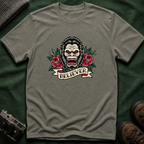 Bigfoot Believer T-Shirt — Retro American Traditional Tattoo Sasquatch Graphic Tee with Roses