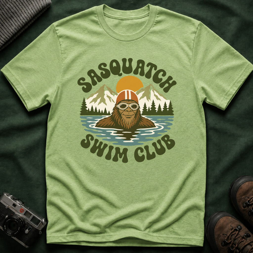 Sasquatch Swim Club T-Shirt — Vintage Retro 70s Bigfoot Graphic Tee