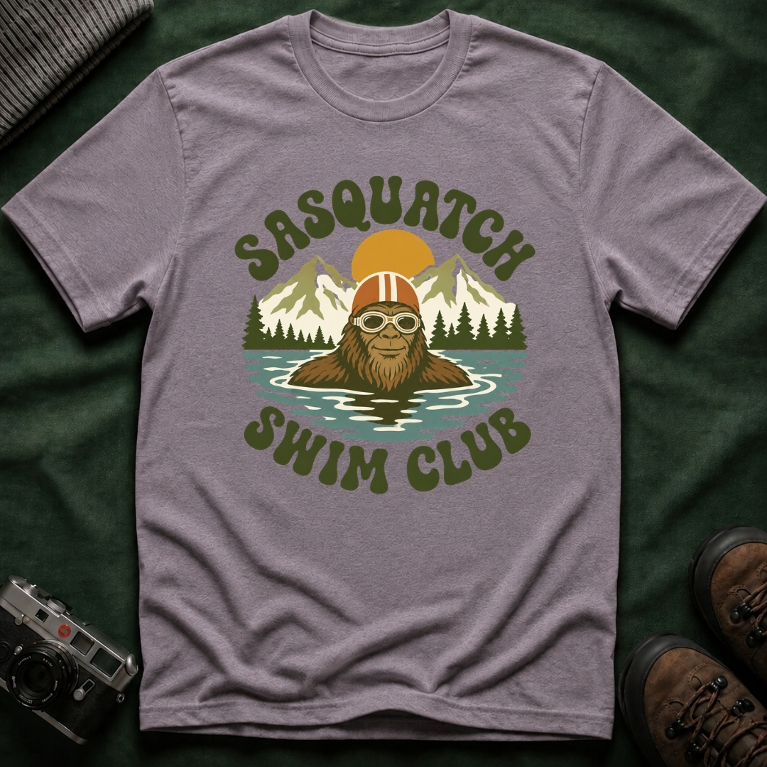Sasquatch Swim Club T-Shirt — Vintage Retro 70s Bigfoot Graphic Tee