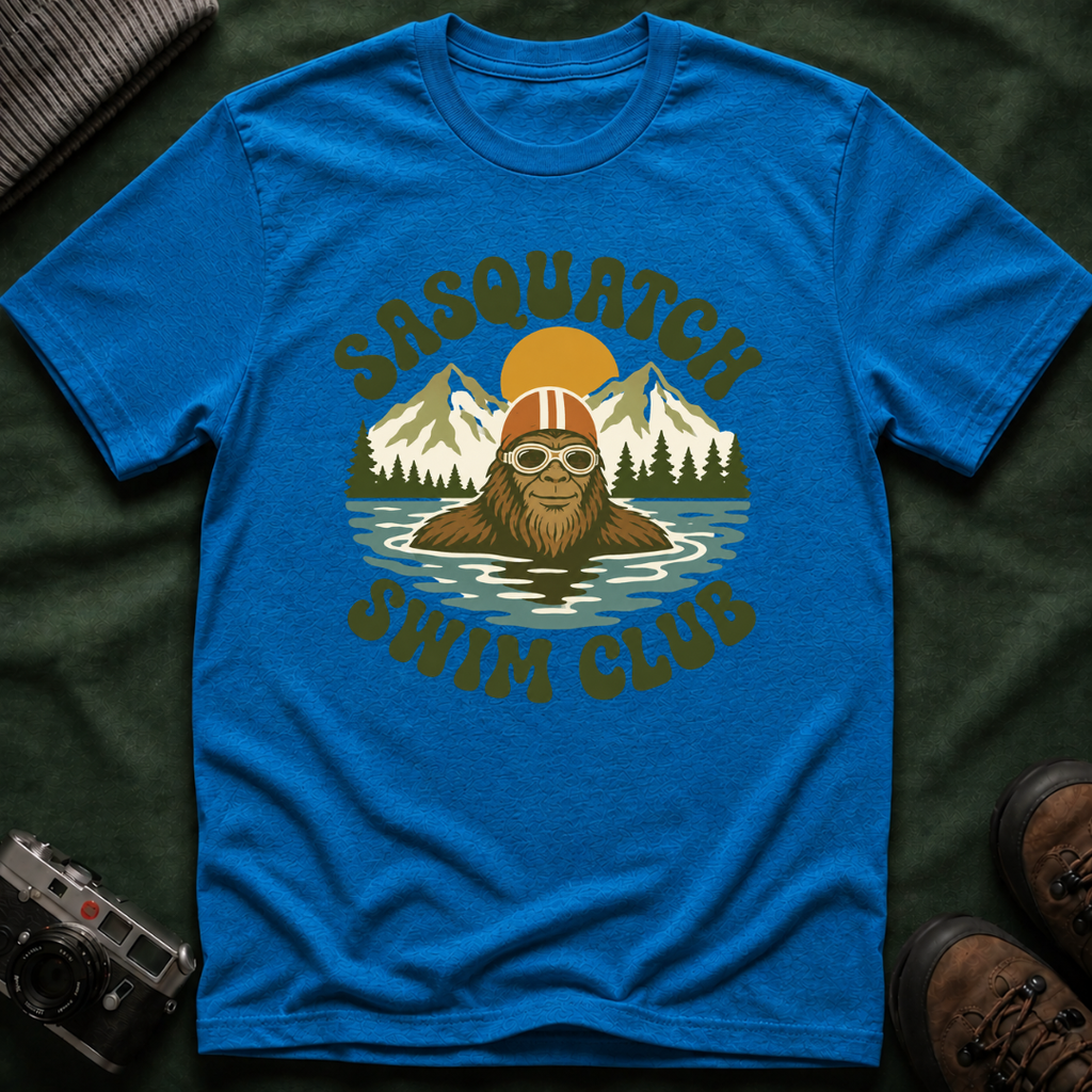 Sasquatch Swim Club T-Shirt — Vintage Retro 70s Bigfoot Graphic Tee