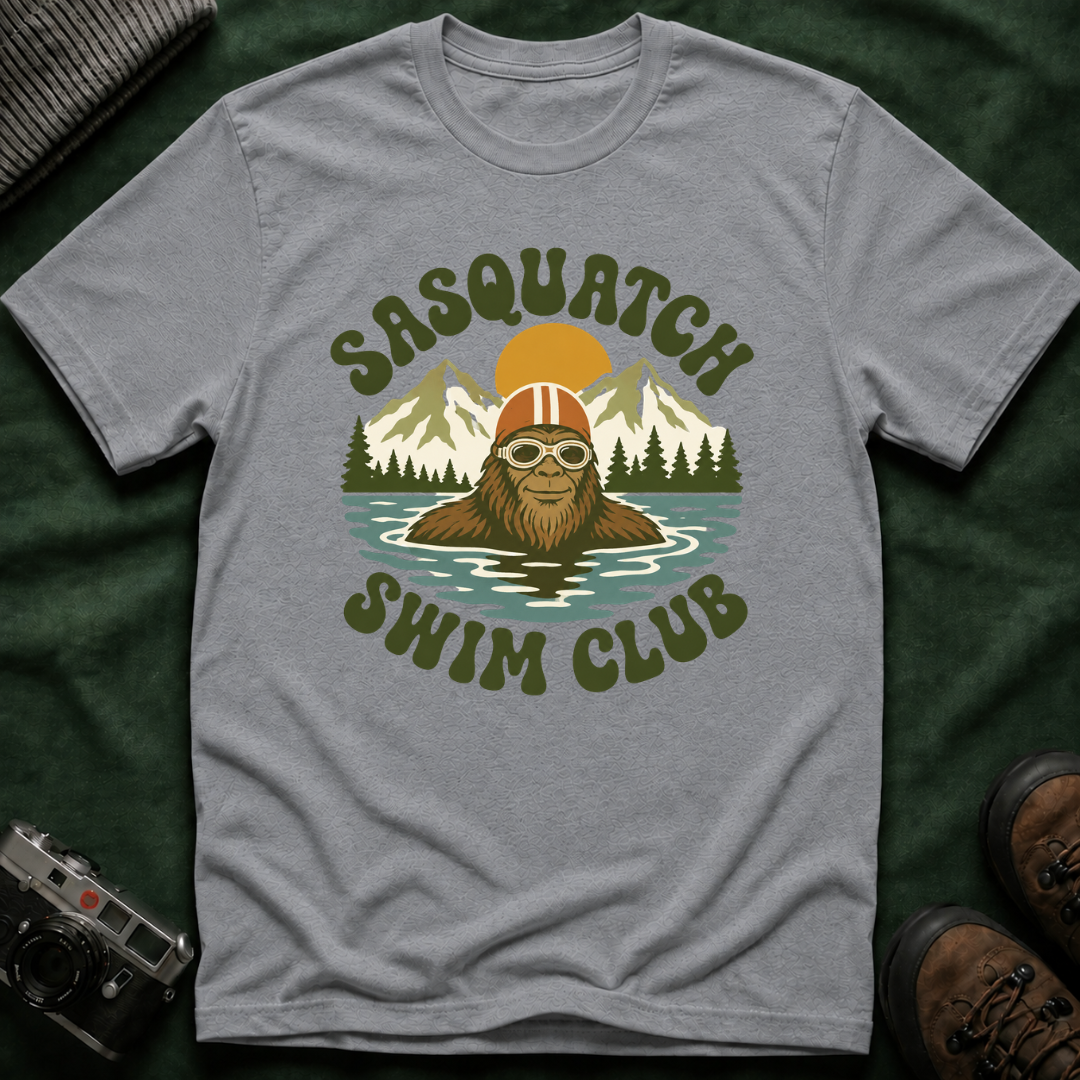 Sasquatch Swim Club T-Shirt — Vintage Retro 70s Bigfoot Graphic Tee