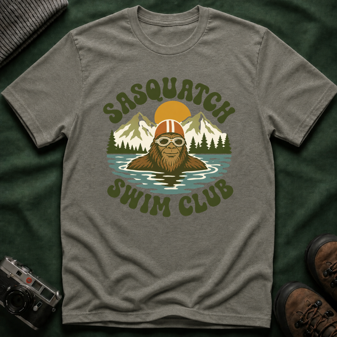 Sasquatch Swim Club T-Shirt — Vintage Retro 70s Bigfoot Graphic Tee