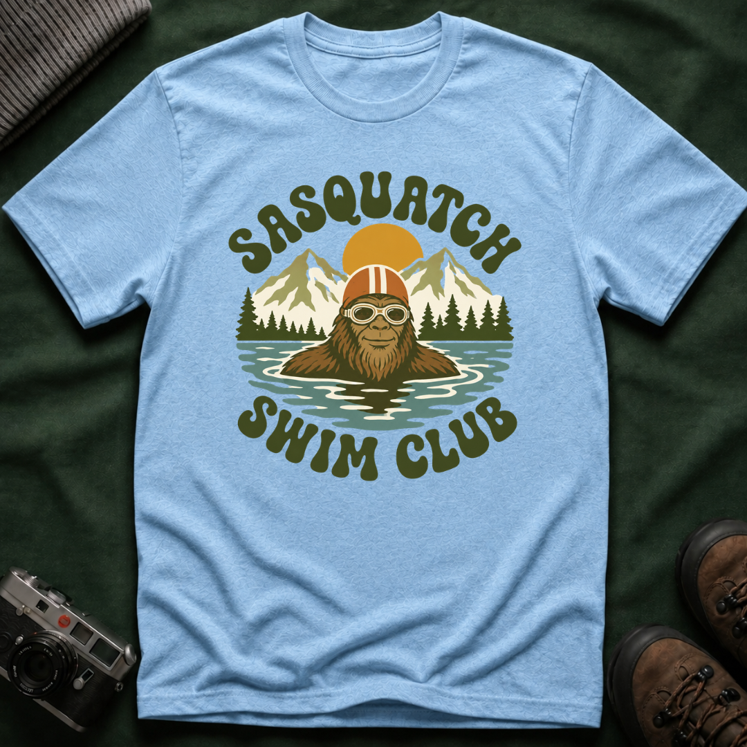 Sasquatch Swim Club T-Shirt — Vintage Retro 70s Bigfoot Graphic Tee