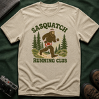 Sasquatch Running Club T-Shirt — Retro 70s Bigfoot Forest Graphic Tee