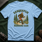 Sasquatch Running Club T-Shirt — Retro 70s Bigfoot Forest Graphic Tee