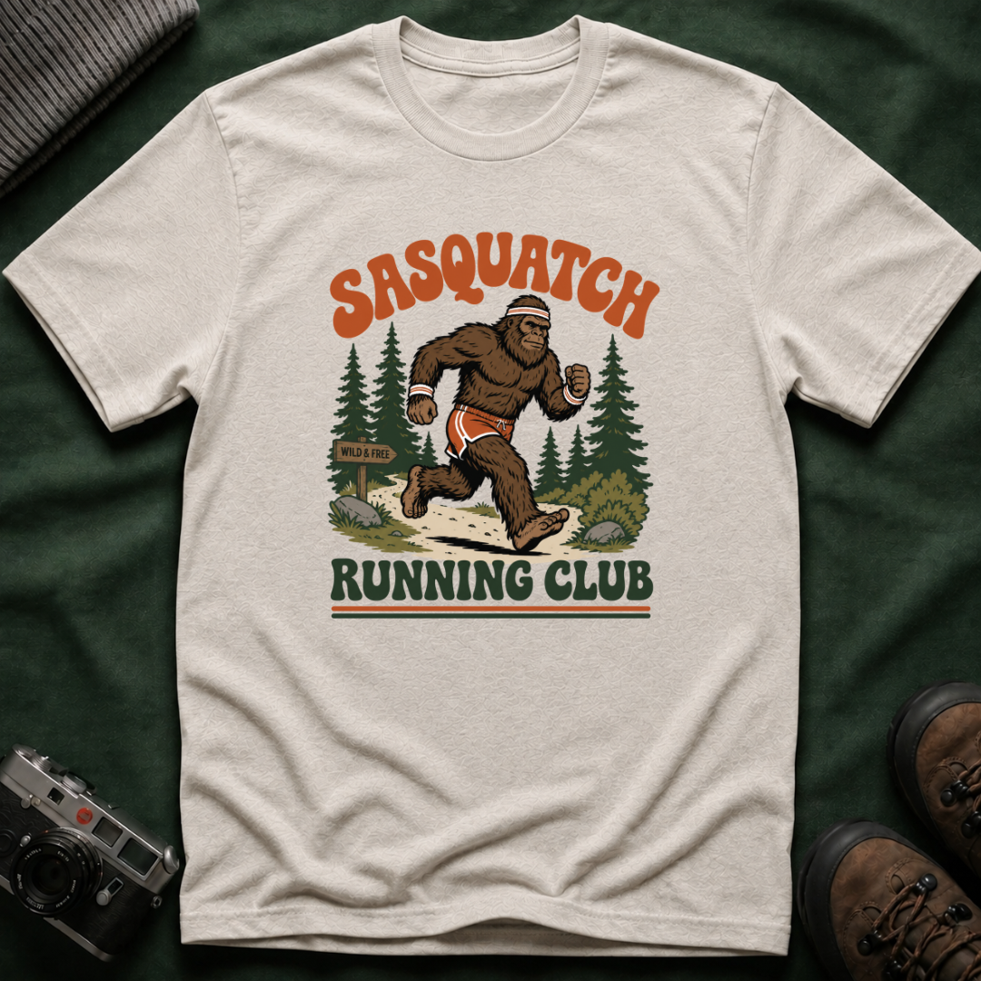 Sasquatch Running Club T‑Shirt - Retro 70s Trail Running Tee