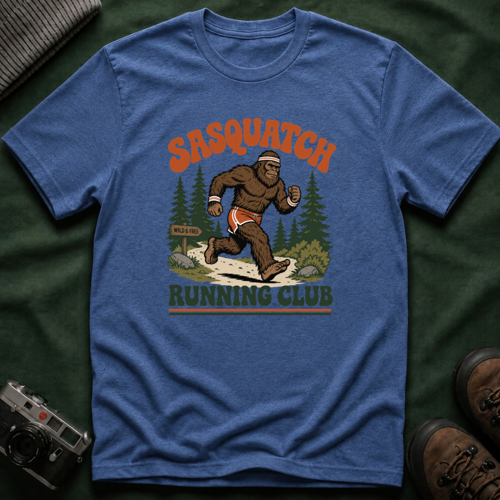 Sasquatch Running Club T‑Shirt - Retro 70s Trail Running Tee