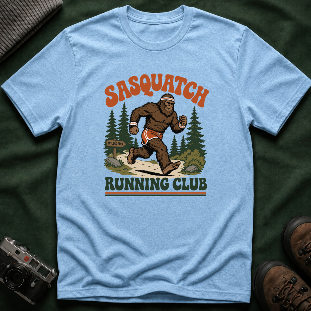 Sasquatch Running Club T‑Shirt - Retro 70s Trail Running Tee