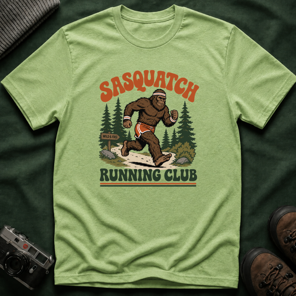 Sasquatch Running Club T‑Shirt - Retro 70s Trail Running Tee