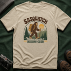 Sasquatch Hiking Club T-Shirt — Retro 70s Bigfoot Outdoor Adventure Tee