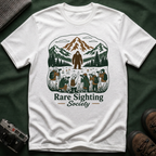 Rare Sighting Society T-Shirt — Sasquatch Mountain Camping Graphic Tee