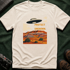 Protect the Unknown UFO T-Shirt — Retro Desert Alien Graphic Tee