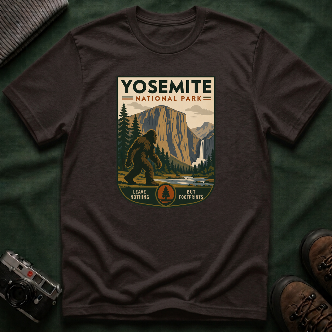 Yosemite Bigfoot National Park Graphic T-Shirt — Vintage El Capitan Nature Tee