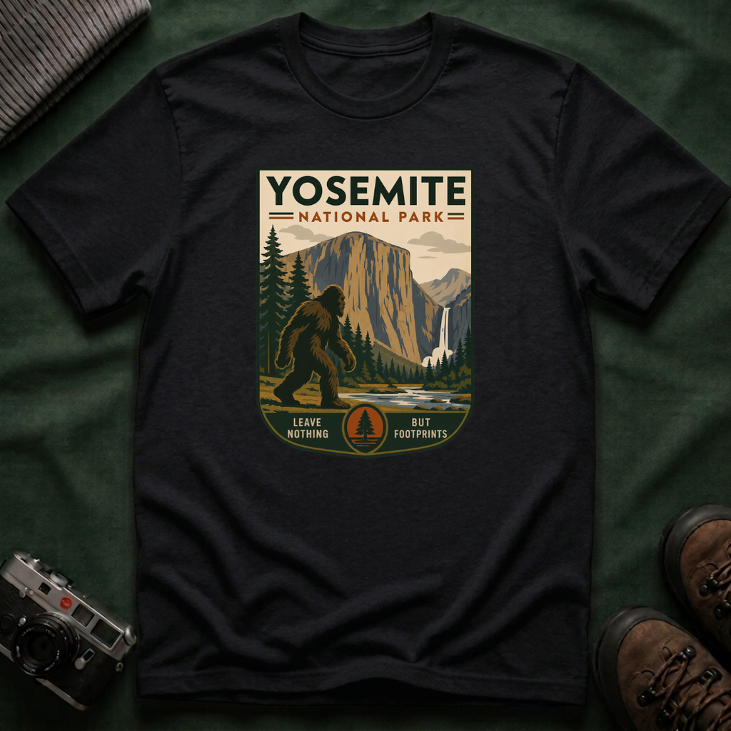 Yosemite Bigfoot National Park Graphic T-Shirt — Vintage El Capitan Nature Tee