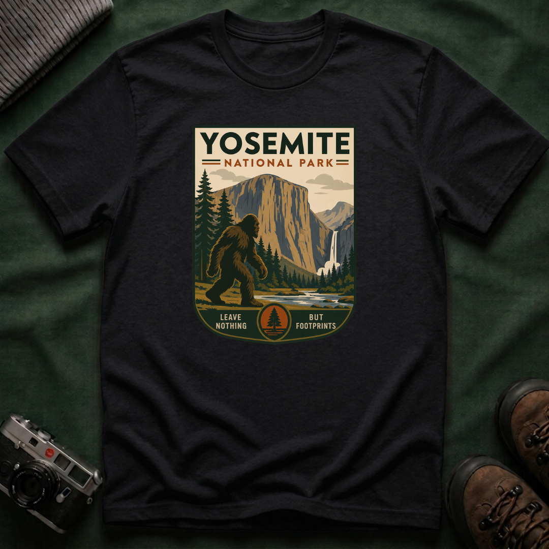 Yosemite Bigfoot National Park Graphic T-Shirt — Vintage El Capitan Nature Tee