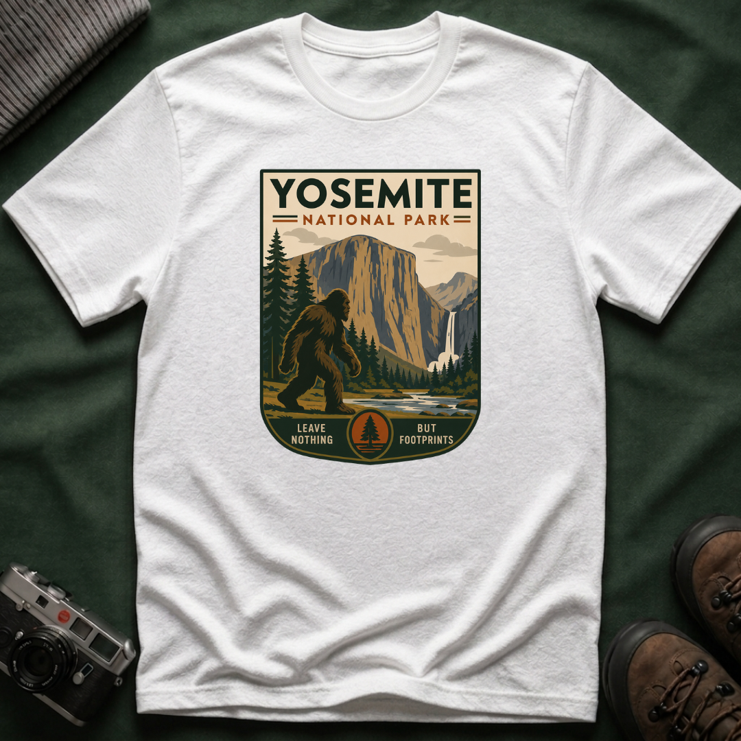 Yosemite Bigfoot National Park Graphic T-Shirt — Vintage El Capitan Nature Tee