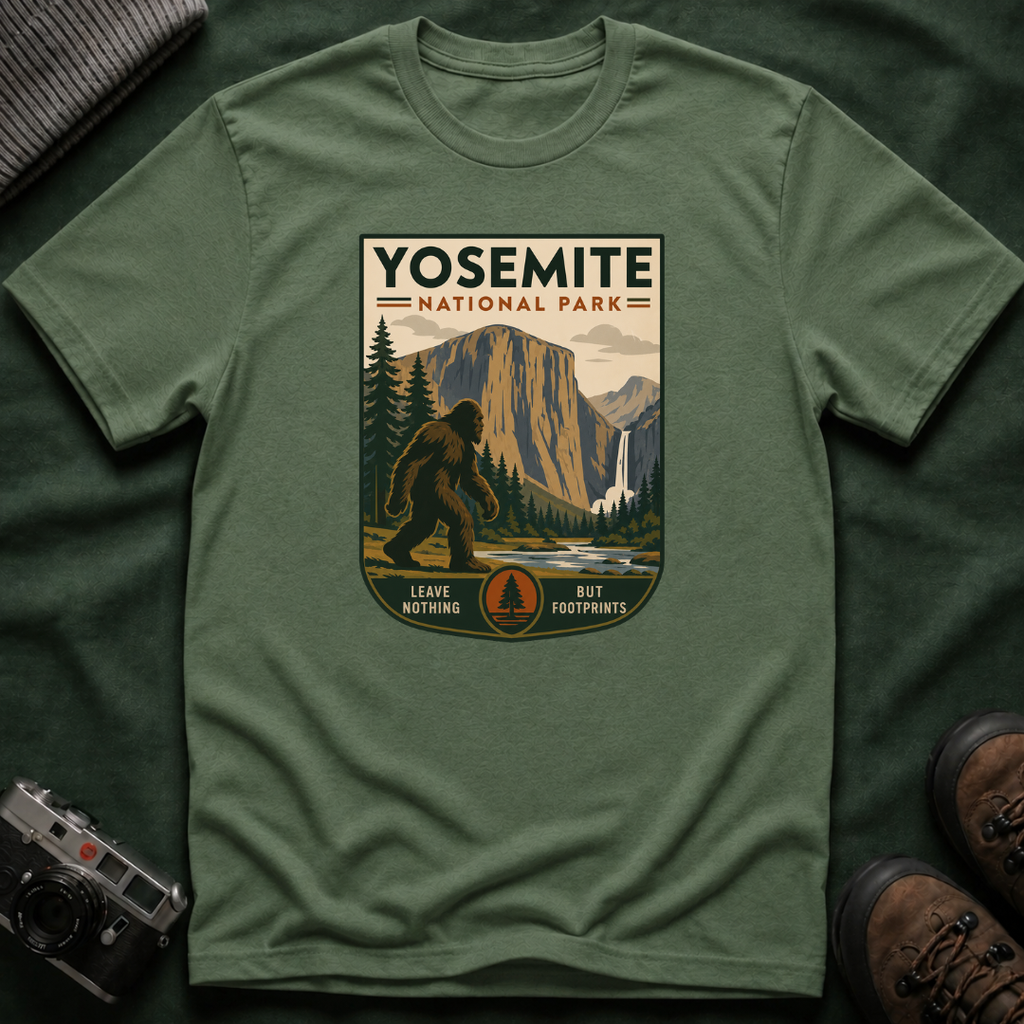 Yosemite Bigfoot National Park Graphic T-Shirt — Vintage El Capitan Nature Tee