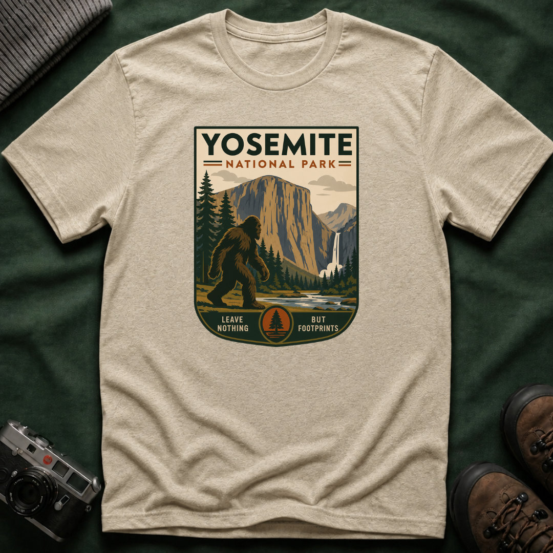 Yosemite Bigfoot National Park Graphic T-Shirt — Vintage El Capitan Nature Tee