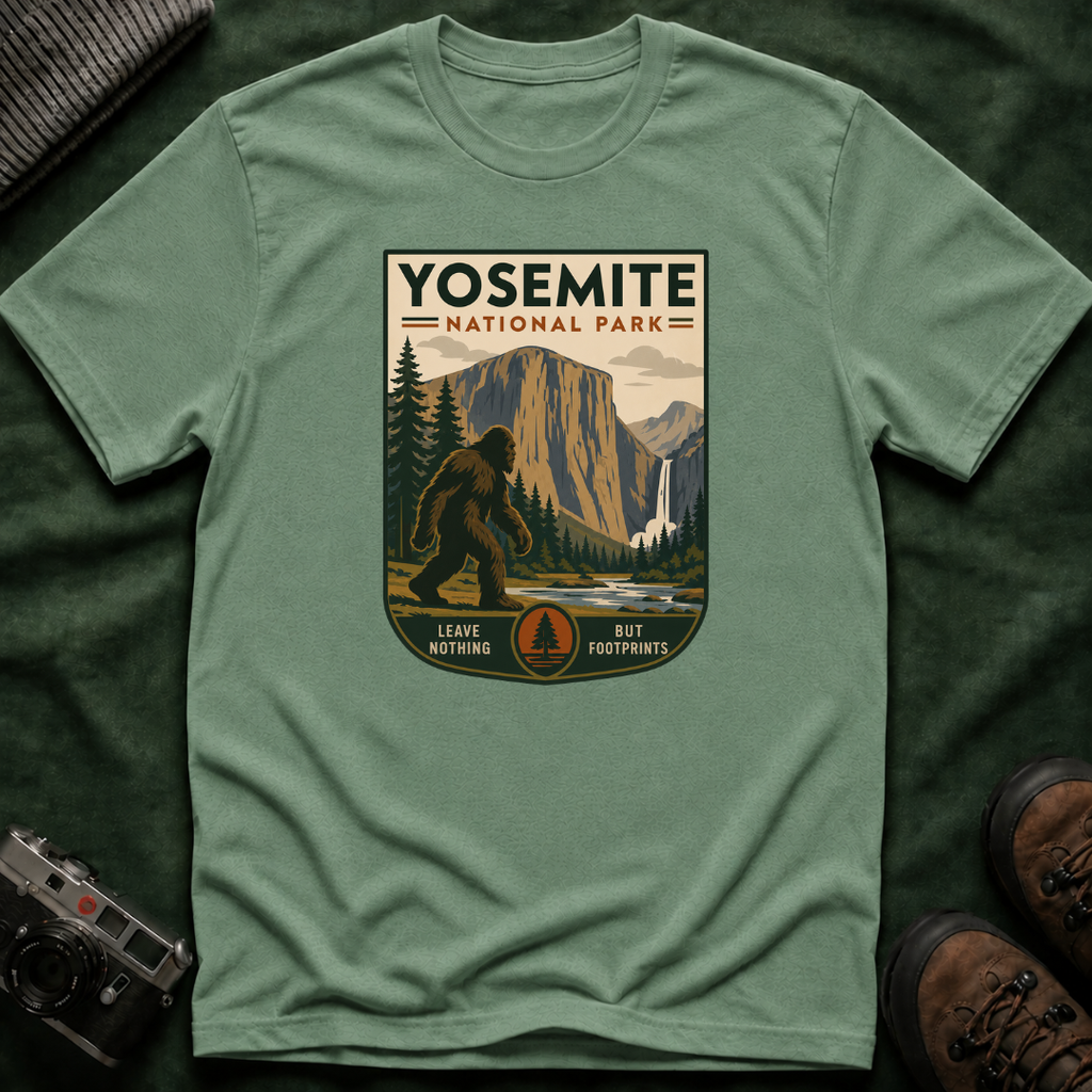 Yosemite Bigfoot National Park Graphic T-Shirt — Vintage El Capitan Nature Tee