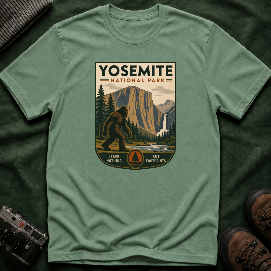 Yosemite Bigfoot National Park Graphic T-Shirt — Vintage El Capitan Nature Tee
