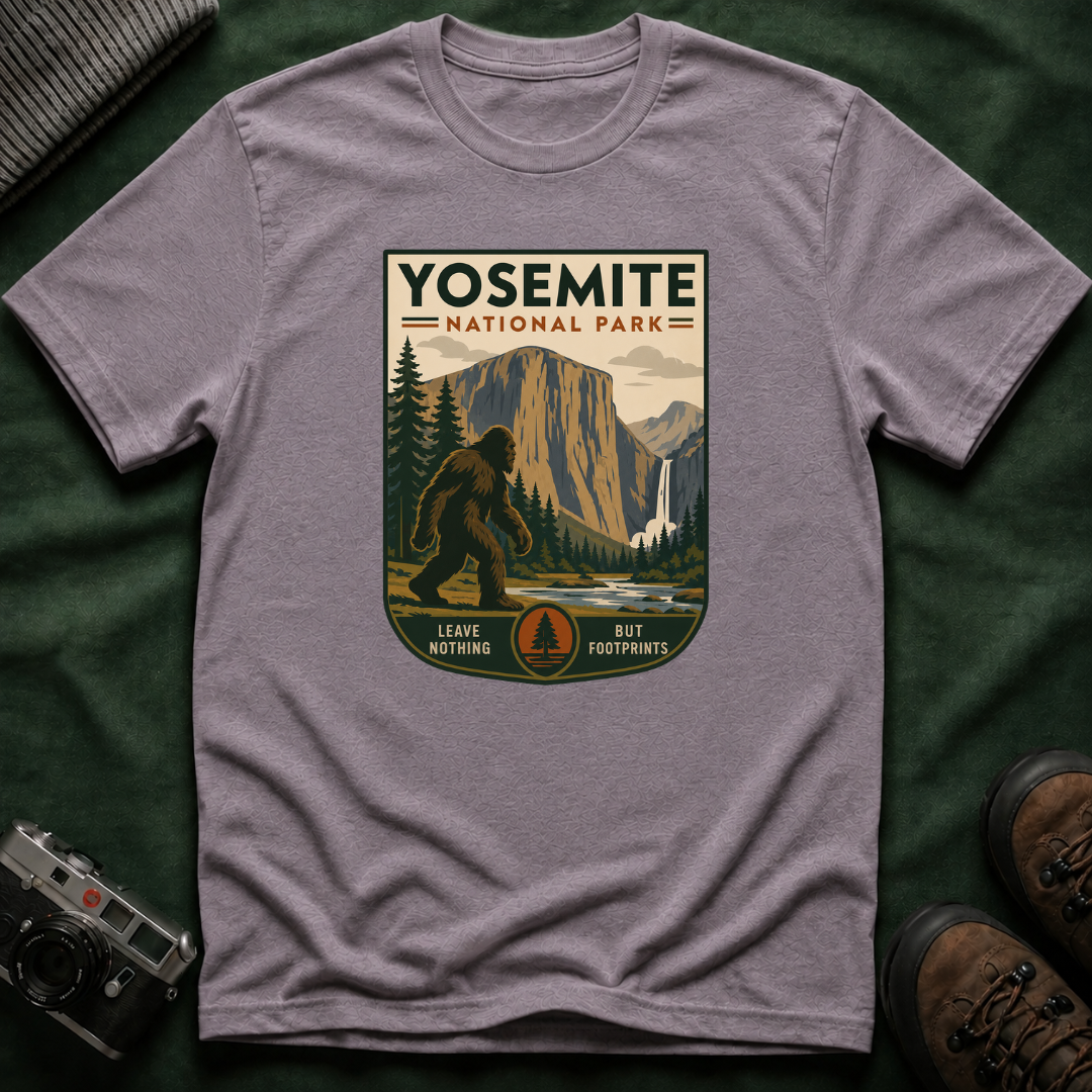 Yosemite Bigfoot National Park Graphic T-Shirt — Vintage El Capitan Nature Tee