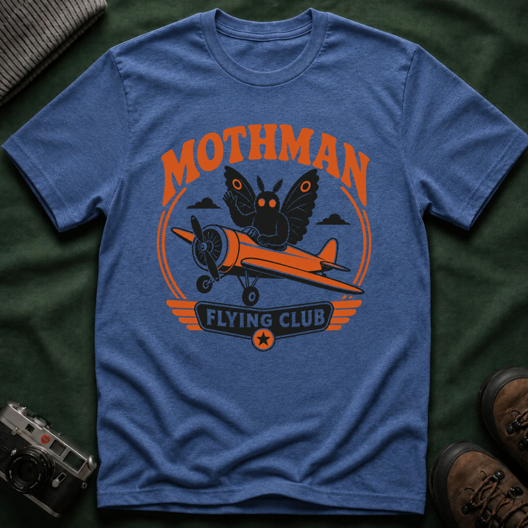 Mothman Flying Club T‑Shirt - Retro 70s Airplane Aviation Tee
