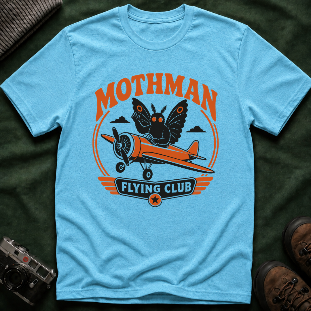 Mothman Flying Club T‑Shirt - Retro 70s Airplane Aviation Tee