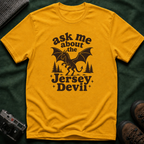 Ask Me About the Jersey Devil T-Shirt — Retro 70s Paranormal Cryptid Graphic Tee
