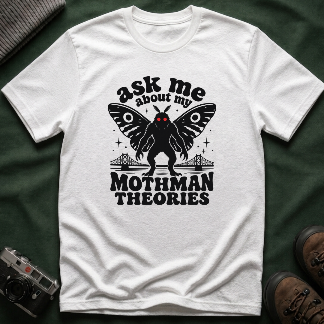 Ask Me About My Mothman Theories T-Shirt - Retro 70s