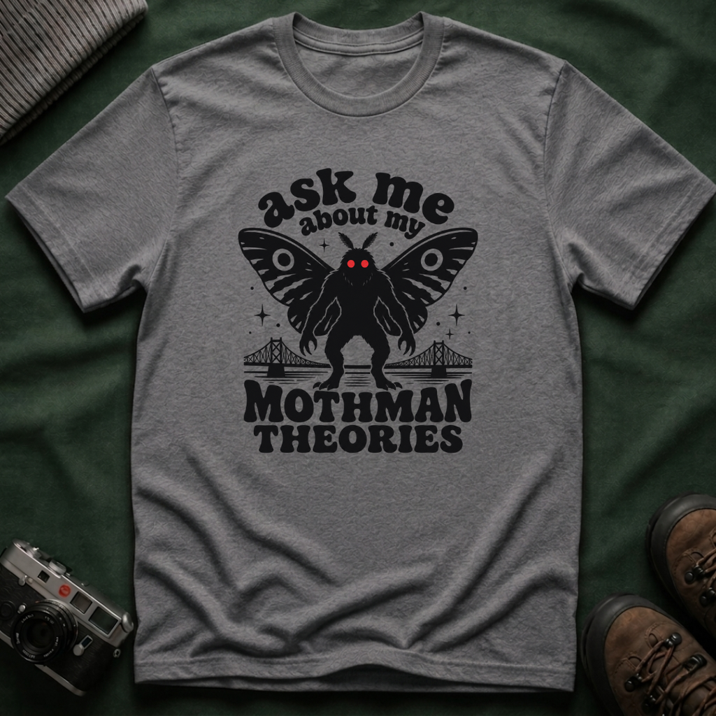 Ask Me About My Mothman Theories T-Shirt - Retro 70s