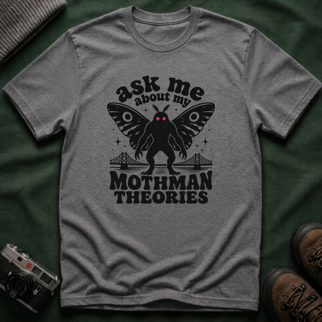 Ask Me About My Mothman Theories T-Shirt - Retro 70s
