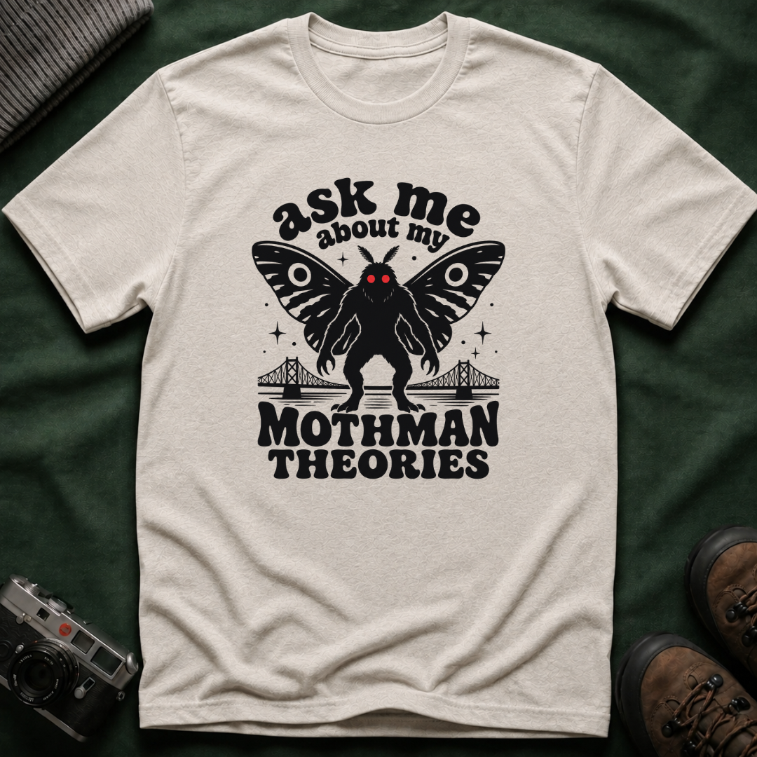 Ask Me About My Mothman Theories T-Shirt - Retro 70s