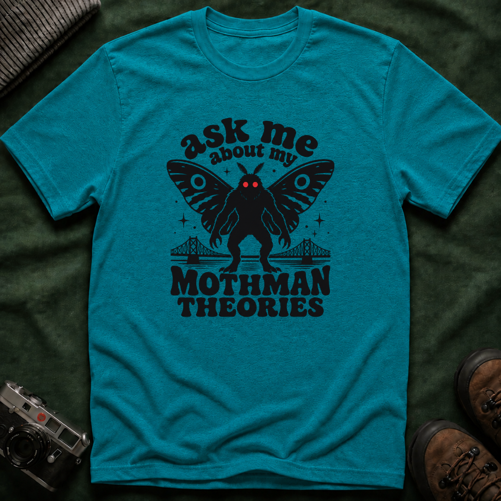 Ask Me About My Mothman Theories T-Shirt - Retro 70s