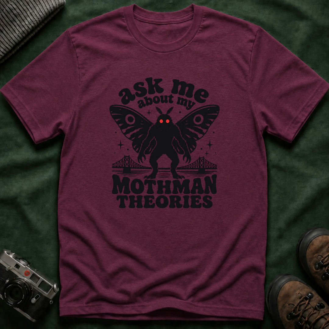 Ask Me About My Mothman Theories T-Shirt - Retro 70s