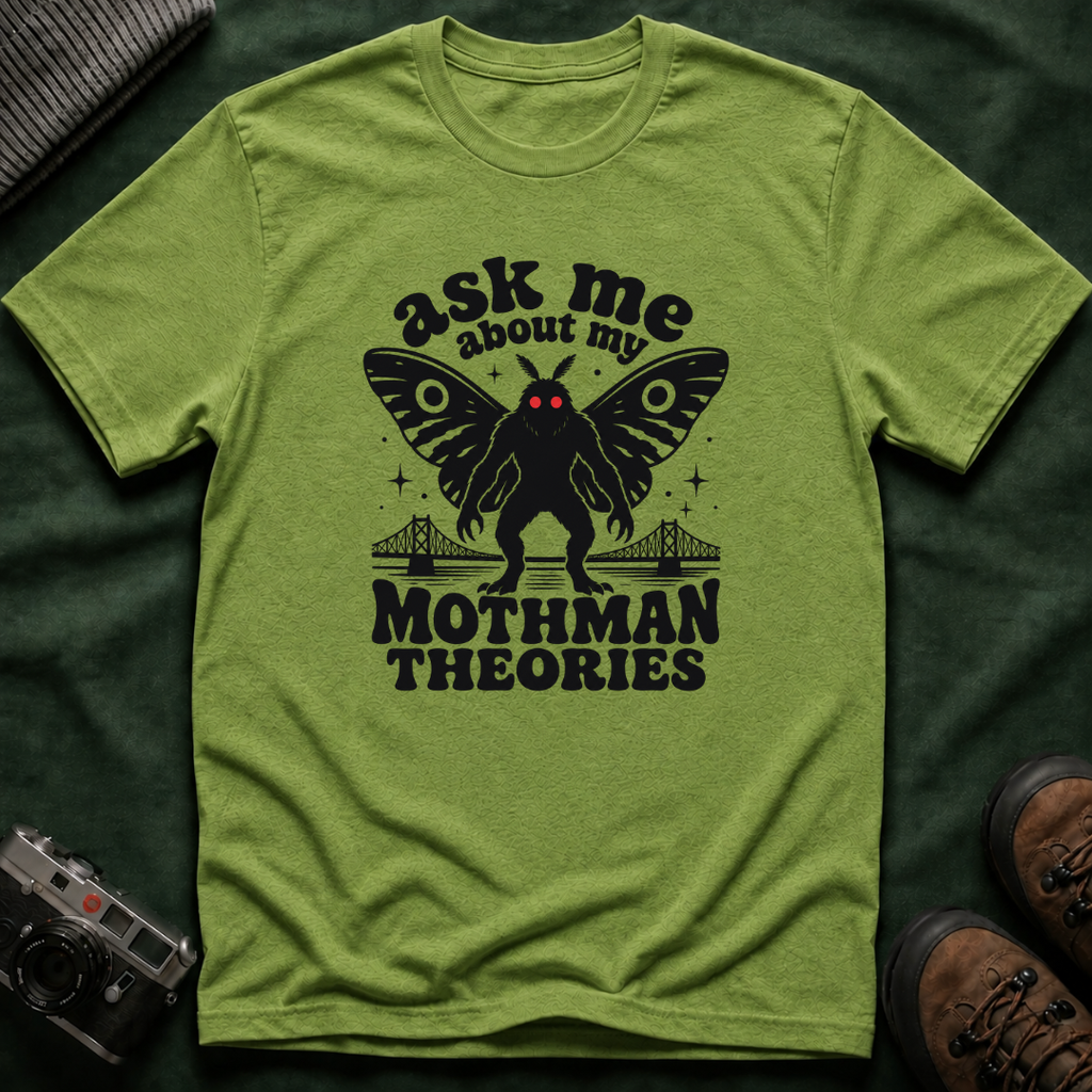Ask Me About My Mothman Theories T-Shirt - Retro 70s
