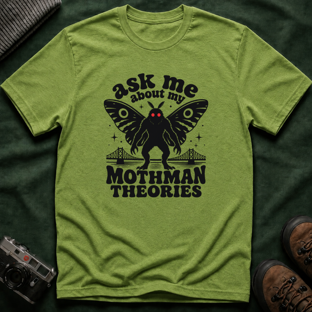 Ask Me About My Mothman Theories T-Shirt - Retro 70s