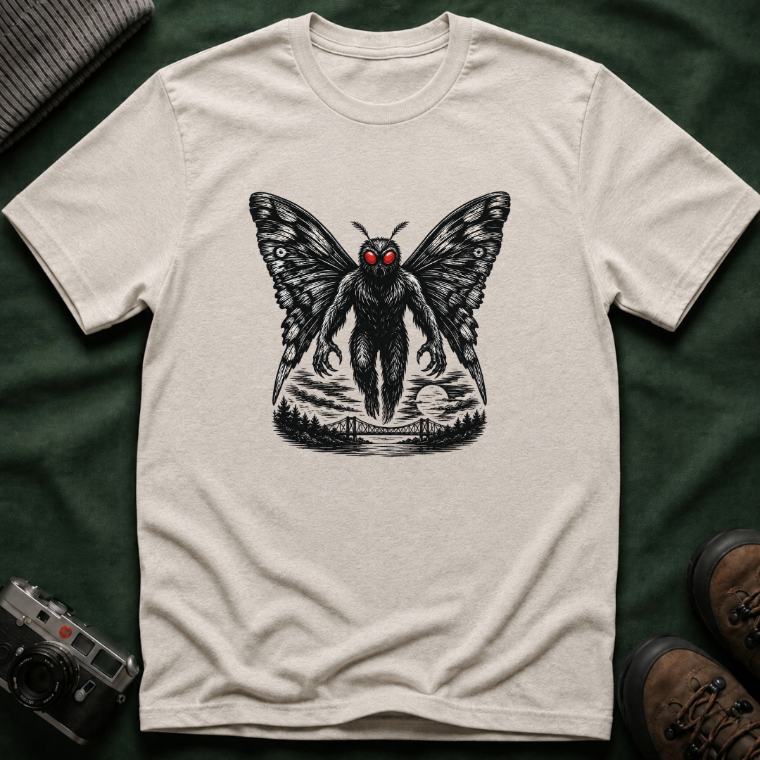 Mothman Graphic Tee — Red-Eyed Cryptid Mothman T-Shirt