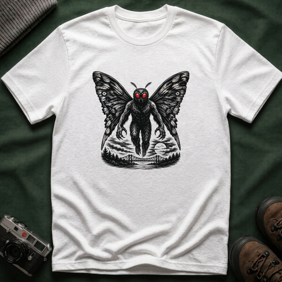 Mothman Graphic Tee — Red-Eyed Cryptid Mothman T-Shirt