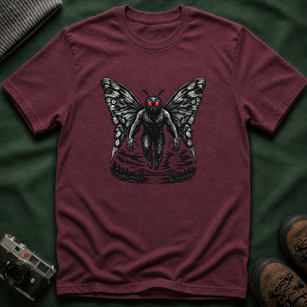 Mothman Graphic Tee — Red-Eyed Cryptid Mothman T-Shirt