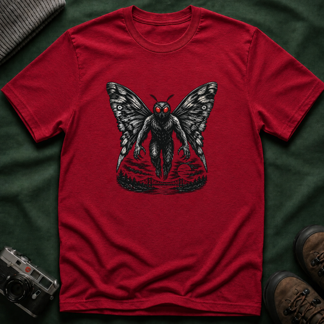 Mothman Graphic Tee — Red-Eyed Cryptid Mothman T-Shirt