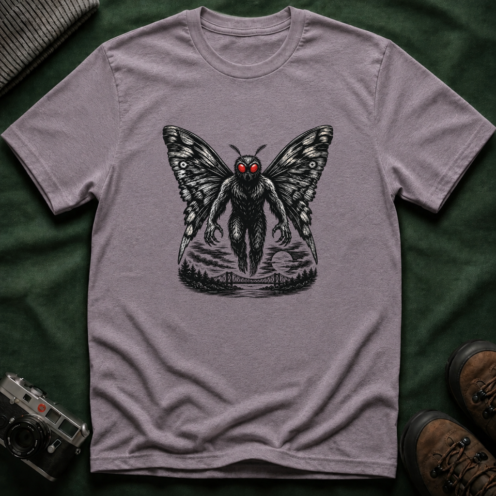 Mothman Graphic Tee — Red-Eyed Cryptid Mothman T-Shirt