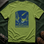 Bigfoot Stargazing T‑Shirt — Keep Nature Wild Forest Comet Design