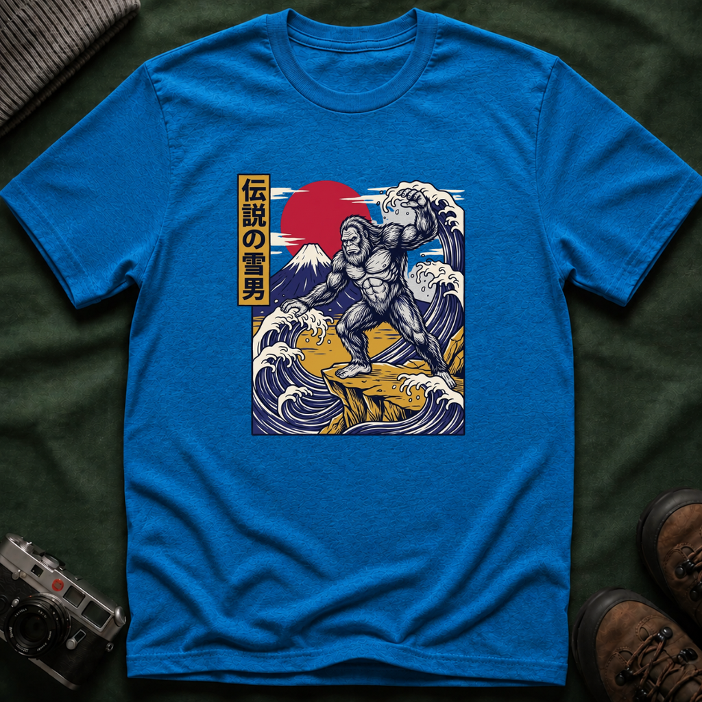 Sasquatch Wave T-Shirt — Japanese Ukiyo-e Style Bigfoot Tee