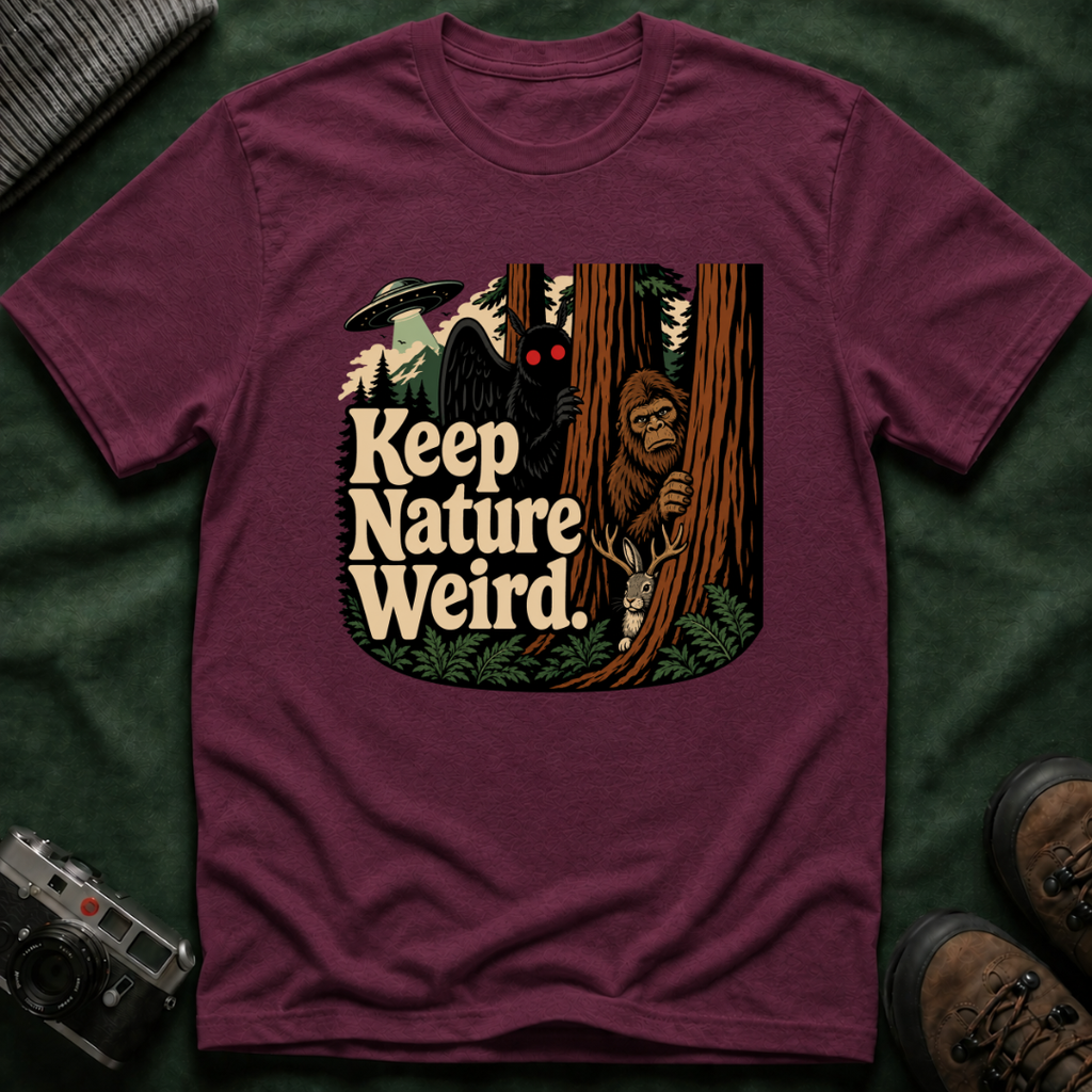 Keep Nature Weird Cryptid T-Shirt - Bigfoot, Mothman, Jackalope, UFO